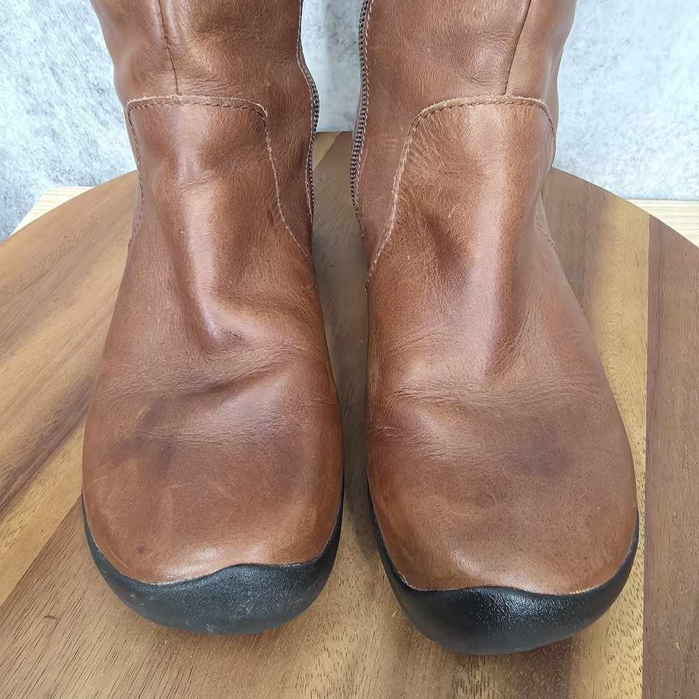 Keen Riding Boots Womens 6.5 Bern Baby Bern Brown Leather Knee High Wedge - Picture 4 of 14
